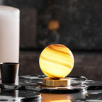 Glass Ball Bedside Lamp with Gold Brass Base 2