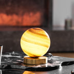 Glass Ball Bedside Lamp with Gold Brass Base 3