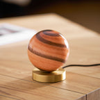Glass Ball Bedside Lamp with Gold Brass Base 7