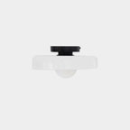 Glass Disc Flush Mount Ceiling Light Globe Bauhaus Convertible Wall Light Home Decor - Stack & Clear 0