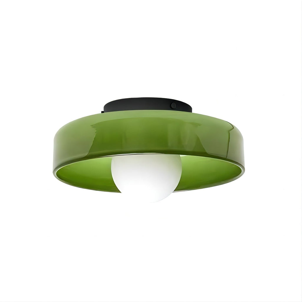 Glass Disc Flush Mount Ceiling Light Globe Bauhaus Convertible Wall Light Home Decor - Stack & Clear 10