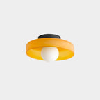 Glass Disc Flush Mount Ceiling Light Globe Bauhaus Convertible Wall Light Home Decor - Stack & Clear 11