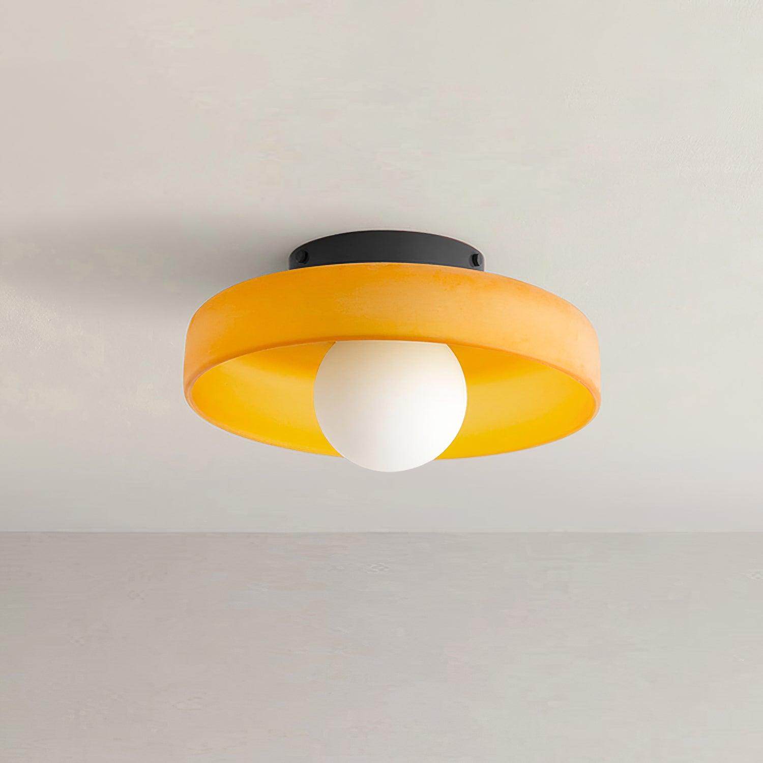 Glass Disc Flush Mount Ceiling Light Globe Bauhaus Convertible Wall Light Home Decor - Stack & Clear 2