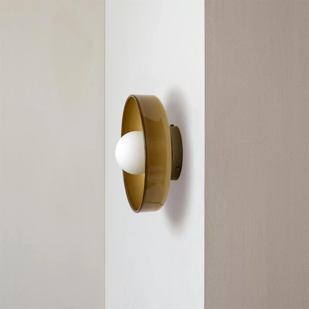 Glass Disc Flush Mount Ceiling Light Globe Bauhaus Convertible Wall Light Home Decor - Stack & Clear 7