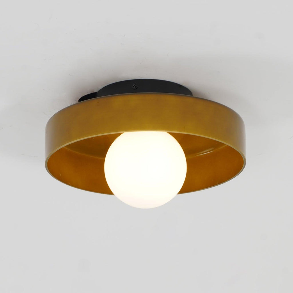 Glass Disc Flush Mount Ceiling Light Globe Bauhaus Convertible Wall Light Home Decor - Stack & Clear 8