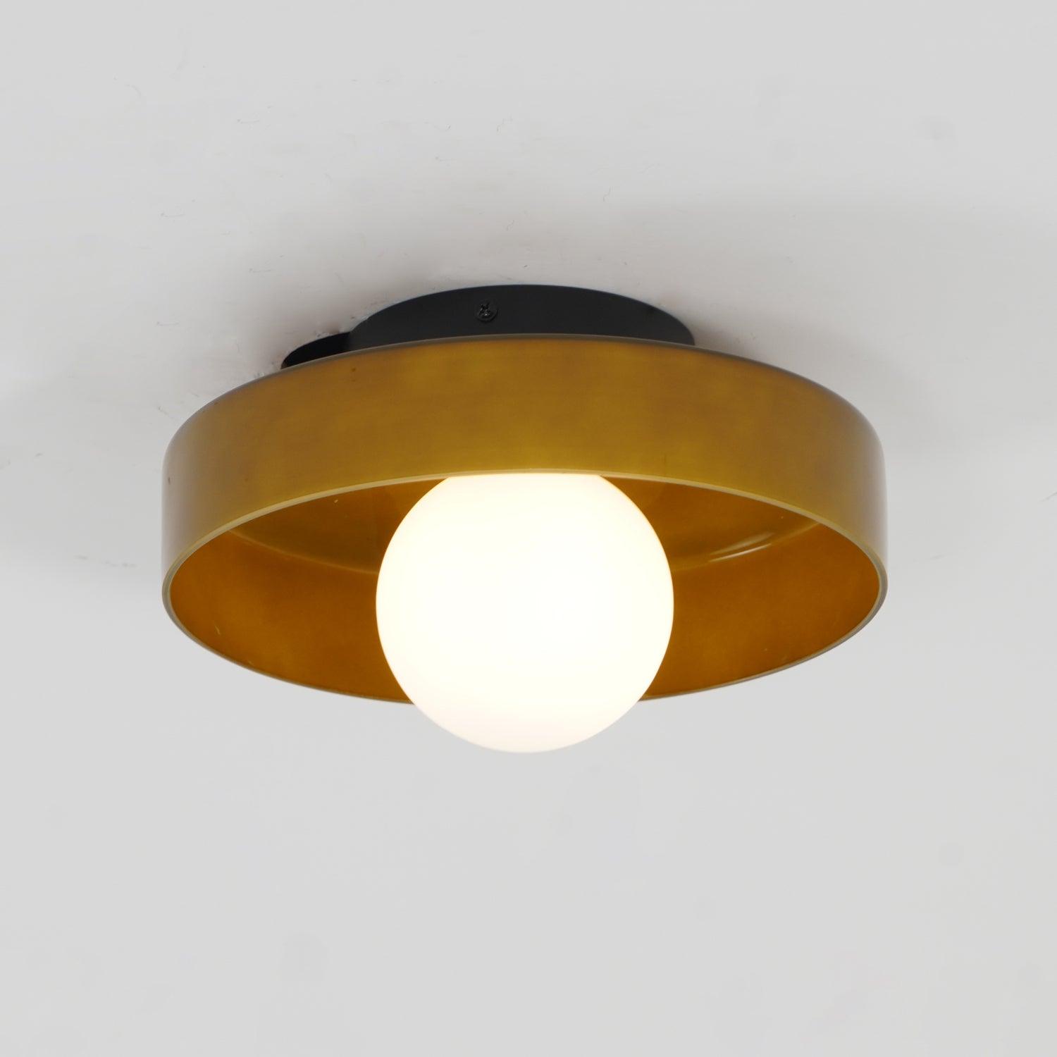 Glass Disc Flush Mount Ceiling Light Globe Bauhaus Convertible Wall Light Home Decor - Stack & Clear 8