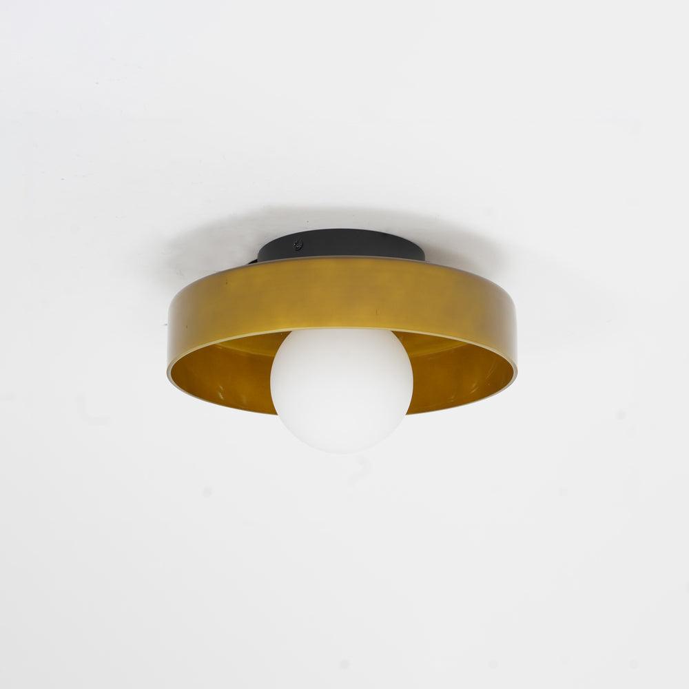 Glass Disc Flush Mount Ceiling Light Globe Bauhaus Convertible Wall Light Home Decor - Stack & Clear 9