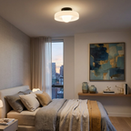 Glass Disc Flush Mount Ceiling Light Globe Bauhaus Convertible Wall Light Home Decor - Stack & Clear 97