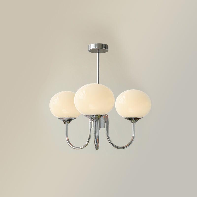 Glass Globe Chandelier 3 Light Vintage Bauhaus Living Room Dining Room Home Decor - Stack & Clear 13