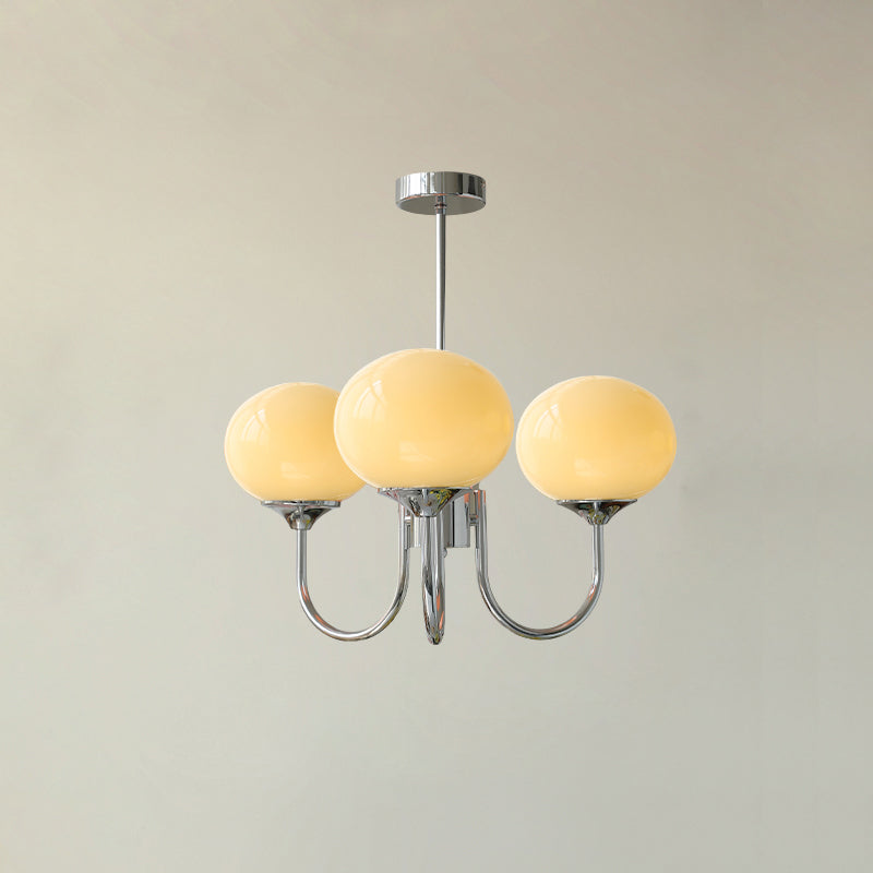 Glass Globe Chandelier 3 Light Vintage Bauhaus Living Room Dining Room Home Decor - Stack & Clear 14