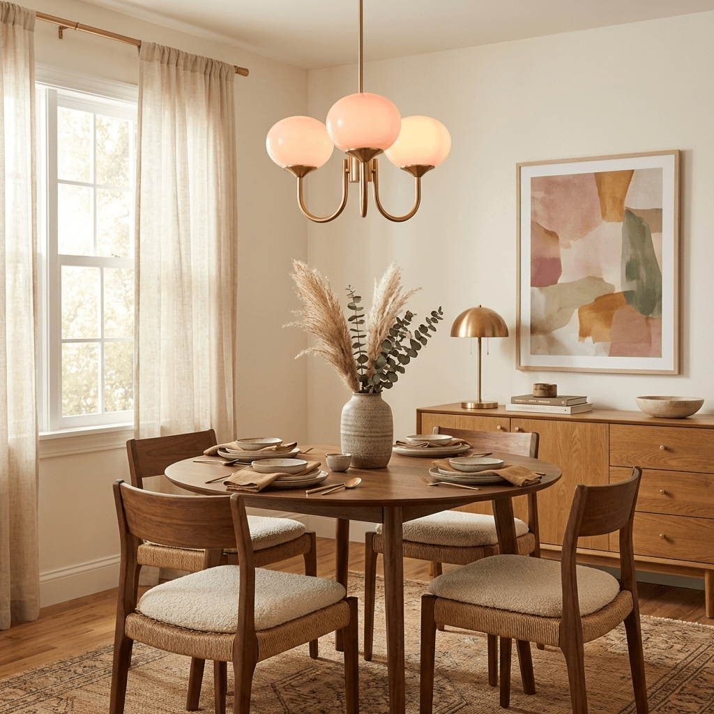 Glass Globe Chandelier 3 Light Vintage Bauhaus Living Room Dining Room Home Decor - Stack & Clear 8