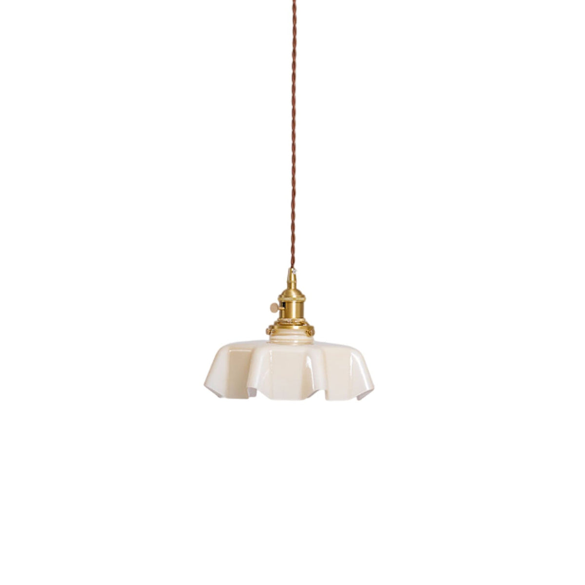 Glass Pendant Light Brass Flower Shade Vintage French Adjustable Kitchen Dining Home Decor Stack Clear 11