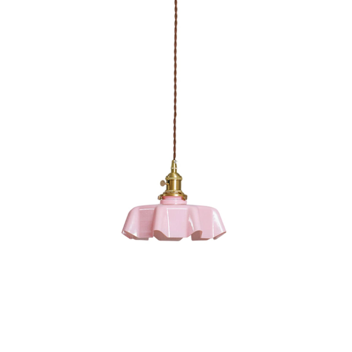 Glass Pendant Light Brass Flower Shade Vintage French Adjustable Kitchen Dining Home Decor Stack Clear 13