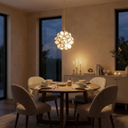 Glass Petal Pendant Light Floral Shade Adjustable Height Transparent Finish Modern Kitchen Dining Room Home Decor - Stack & Clear 1