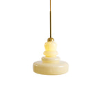 Glass Stacked Pendant Light Brass Fitting Art Deco Adjustable Height Kitchen Dining Room Home Decor - Stack & Clear 0