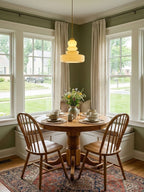 Glass Stacked Pendant Light Brass Fitting Art Deco Adjustable Height Kitchen Dining Room Home Decor - Stack & Clear 6