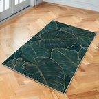 Gold Linear Leaf Non-Slip Door Mat Polyester 1