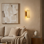 Gold Metal LED Wall Light Rectangular Bar Warm White Modern Bedroom Living Room Home Decor - Stack & Clear 1