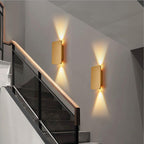 Gold Metal LED Wall Light Rectangular Bar Warm White Modern Bedroom Living Room Home Decor - Stack & Clear 8