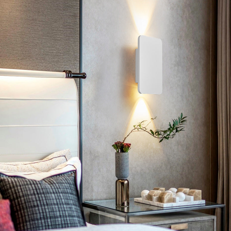 Gold Metal LED Wall Light Rectangular Bar Warm White Modern Bedroom Living Room Home Decor - Stack & Clear 9