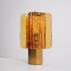 Golden Ray Elegance Amber Glass Table Lamp Gold Finish 0