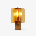 Golden Ray Elegance Amber Glass Table Lamp Gold Finish 1