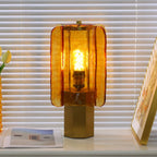Golden Ray Elegance Amber Glass Table Lamp Gold Finish 5