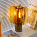 Golden Ray Elegance Amber Glass Table Lamp Gold Finish 6