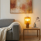 Golden Ray Elegance Amber Glass Table Lamp Gold Finish 99