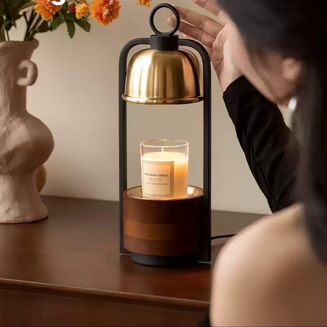 Golden Ray Elegance Candle Warmer Lamp Brass Finish Gold 5