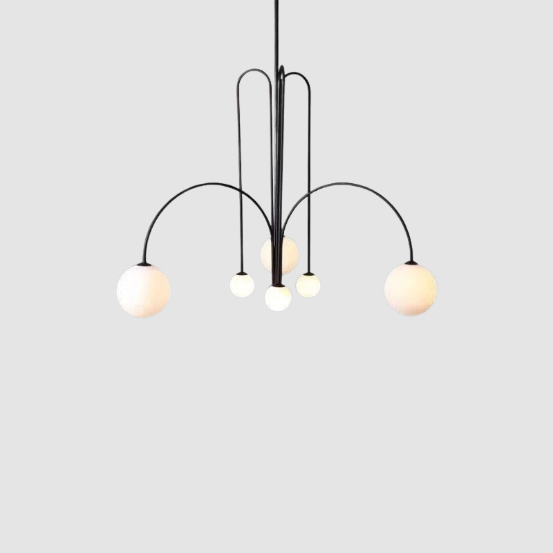 Gran Finale Pendant Light with 6 Heads – Modern Metal and Glass Design 0