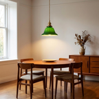Green Metal Pendant Light Dome Shade Matte Finish Modern Kitchen Dining Room Home Decor - Stack & Clear 1