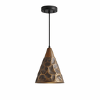 Hammered Brass Pendant Light Adjustable Height Indoor 0