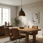 Hammered Brass Pendant Light Adjustable Height Indoor 7