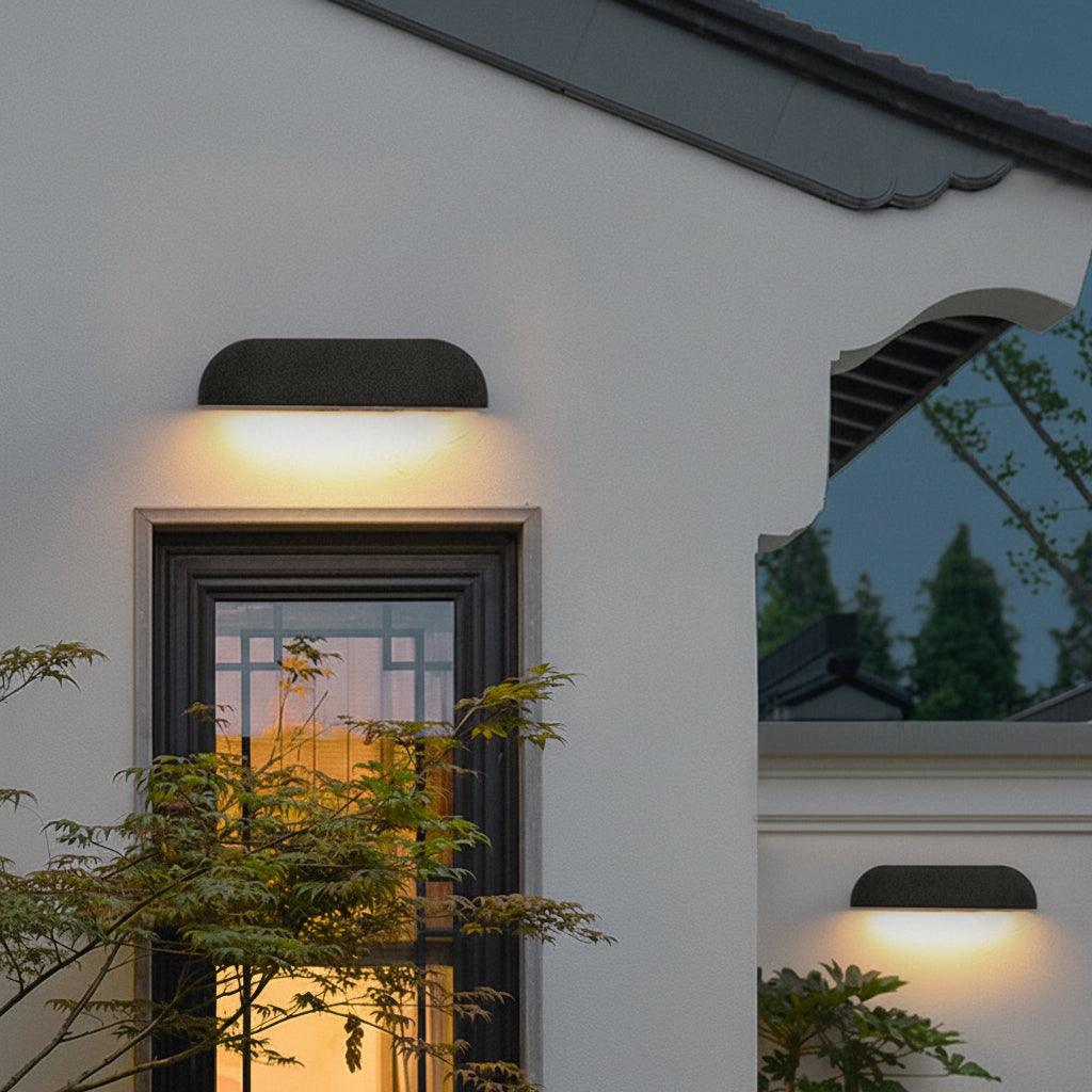 IP65 Waterproof Outdoor Wall Light – Black Semi-Elliptical Lantern 6