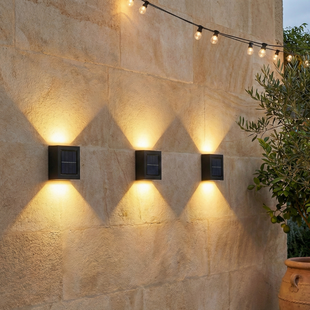 IP65 Waterproof Solar Outdoor Wall Lamp with Up & Down Lighting – Art Deco Design Exterior Wall Light 11