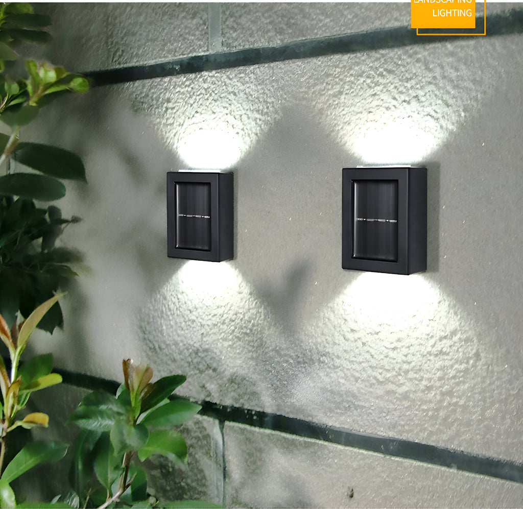 IP65 Waterproof Solar Outdoor Wall Lamp with Up & Down Lighting – Art Deco Design Exterior Wall Light 4