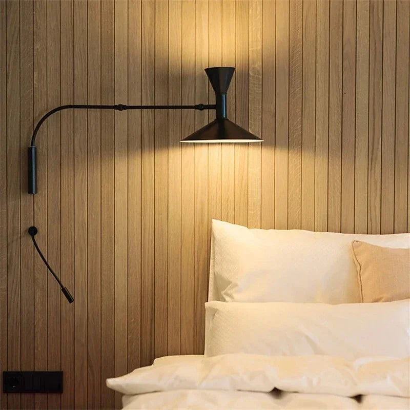 Industrial Adjustable LED Wall Sconce Black Metal Finish 3