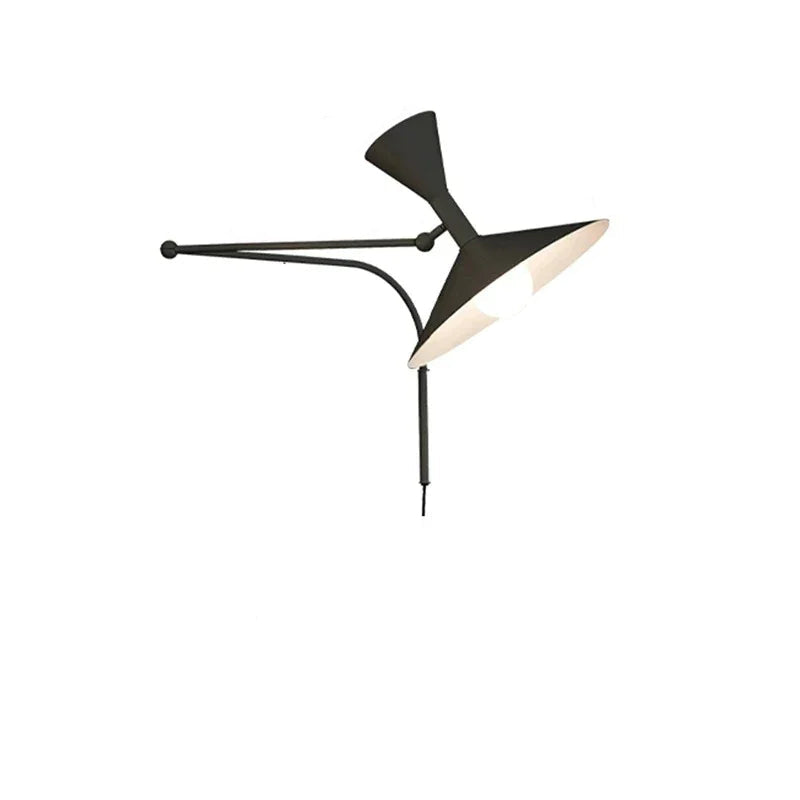 Industrial Adjustable LED Wall Sconce Black Metal Finish 8