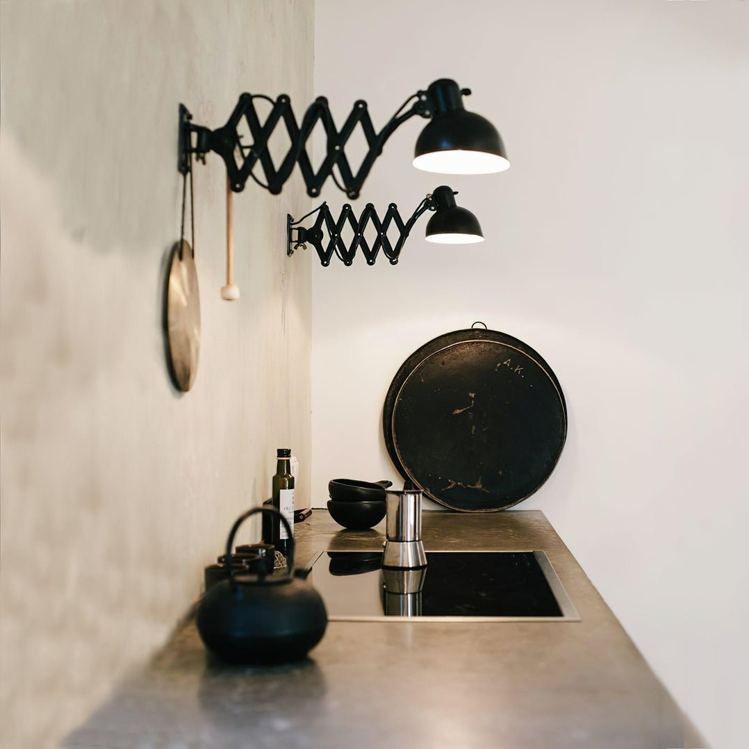 Industrial Adjustable Wall Sconce Black Metal Finish 2