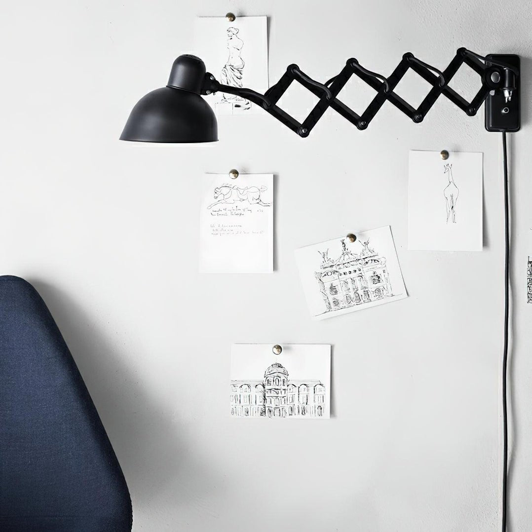 Industrial Adjustable Wall Sconce Black Metal Finish 3