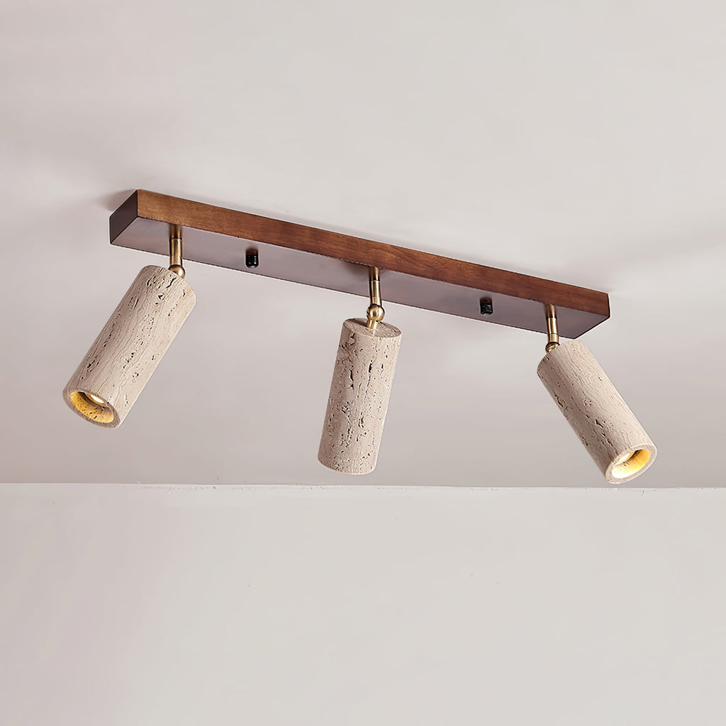 Industrial Ceiling Light Wood Concrete Adjustable Spotlights 0