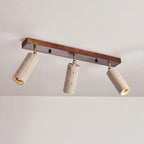 Industrial Ceiling Light Wood Concrete Adjustable Spotlights 0