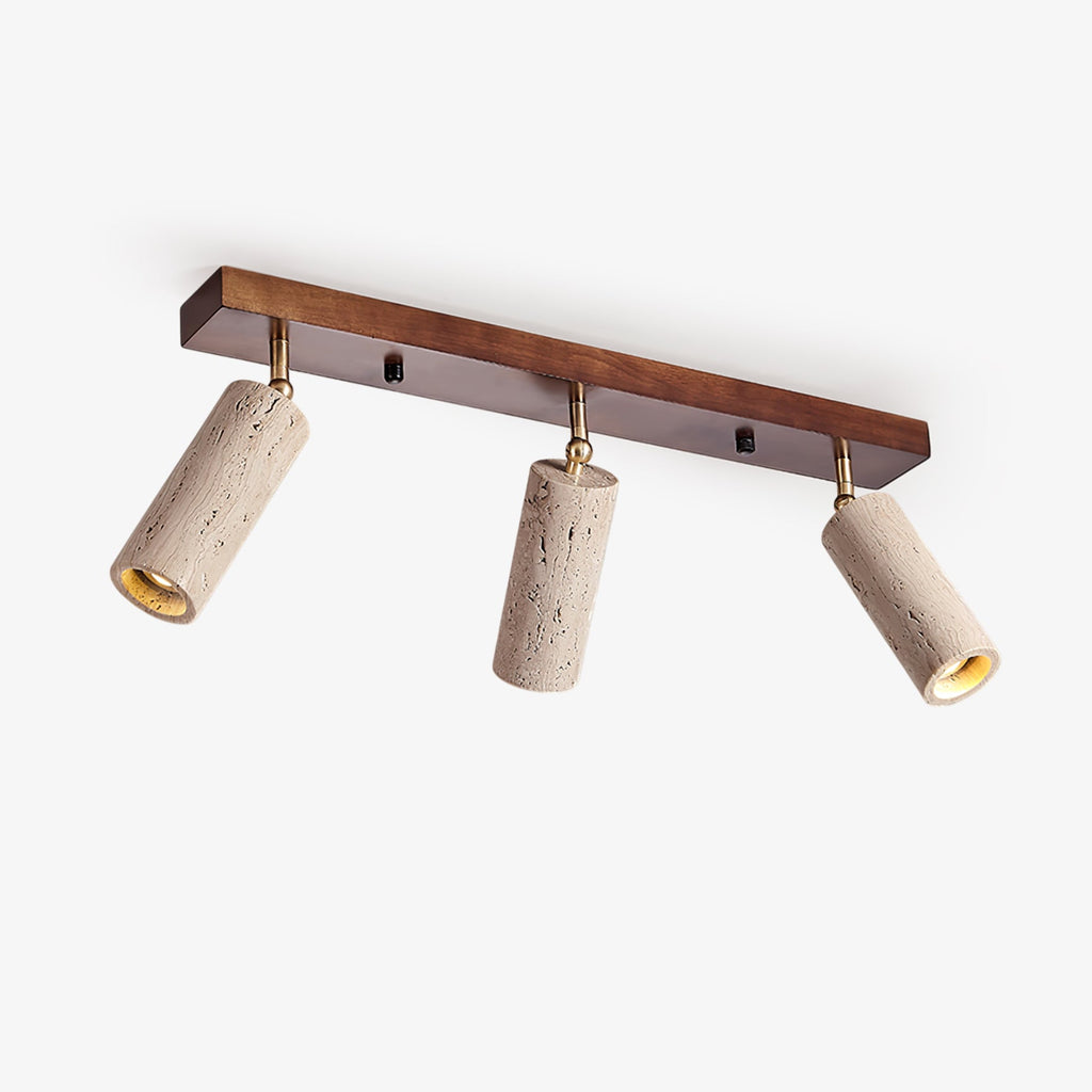 Industrial Ceiling Light Wood Concrete Adjustable Spotlights 1