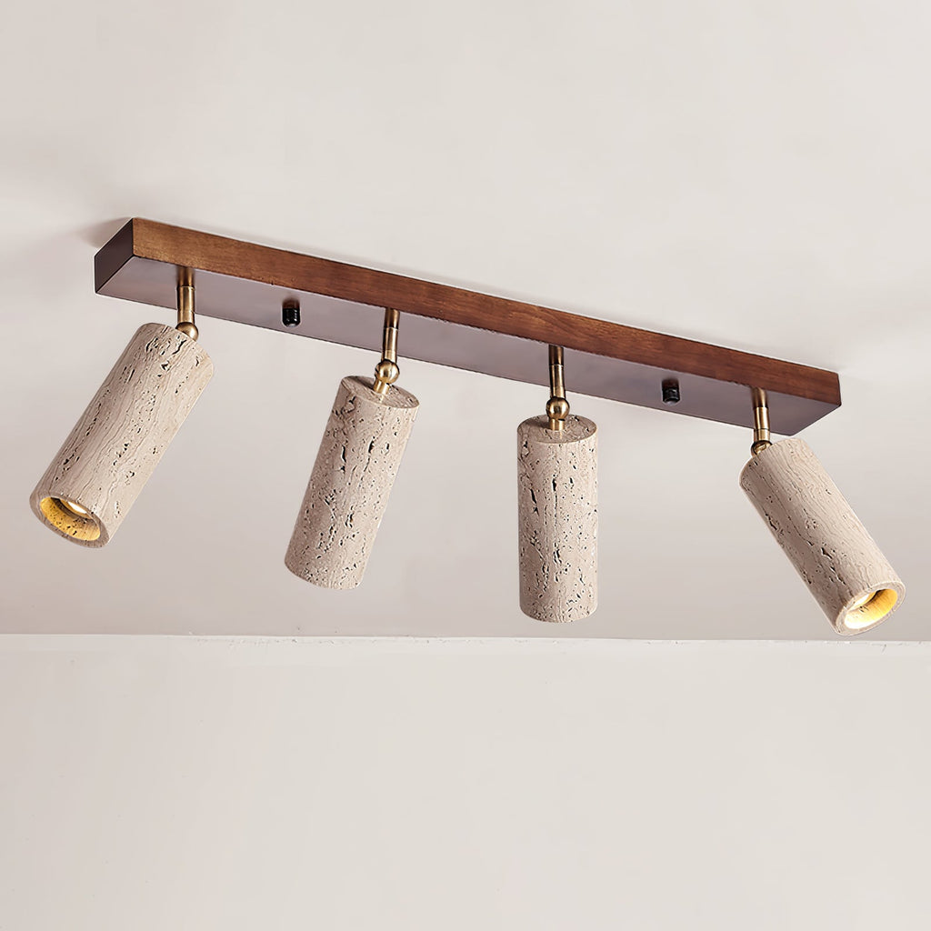Industrial Ceiling Light Wood Concrete Adjustable Spotlights 10