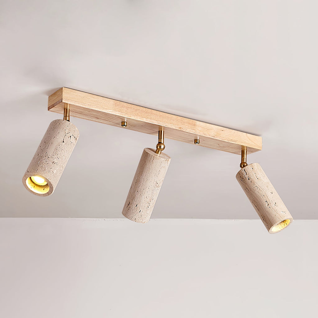 Industrial Ceiling Light Wood Concrete Adjustable Spotlights 11