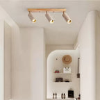 Industrial Ceiling Light Wood Concrete Adjustable Spotlights 8