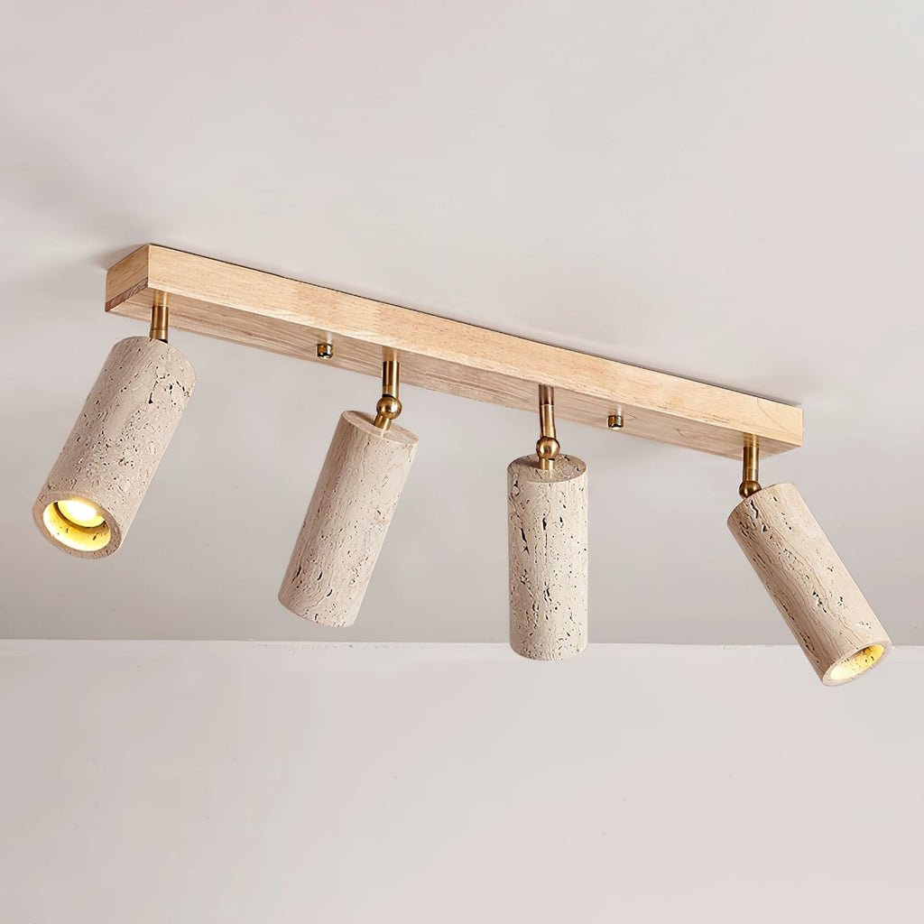 Industrial Ceiling Light Wood Concrete Adjustable Spotlights 9