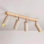 Industrial Ceiling Light Wood Concrete Adjustable Spotlights 9
