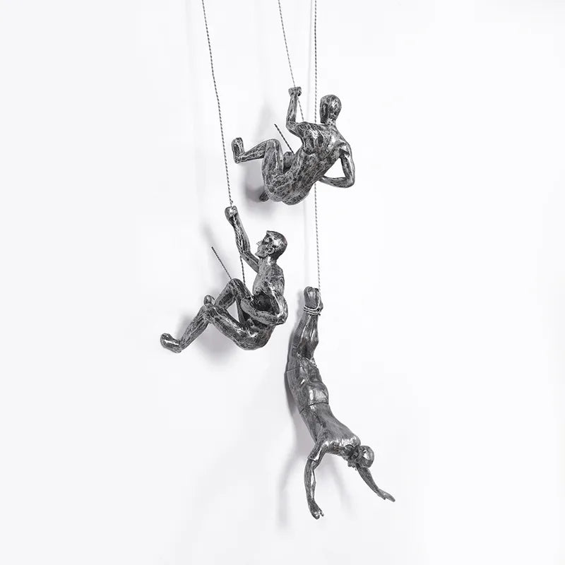 Industrial Climbing Man Wall Sculpture Resin 0